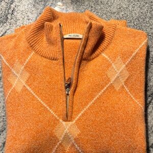 Pal Zileri Vibrant Orange Argyle Knit